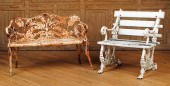 CAST IRON FERN GARDEN BENCH AN