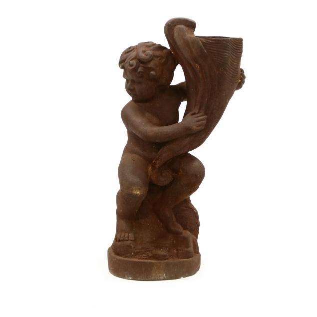 CAST IRON FIGURAL CORNUCOPIA GARDEN
