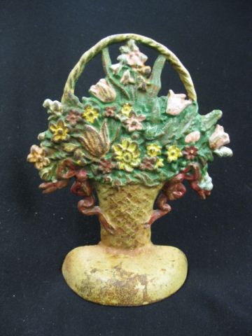Cast Iron Figural Doorstop basket