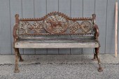 CAST IRON FIGURAL GARDEN BENCH