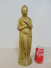 CAST IRON FIGURE, WOMAN IN ROB
