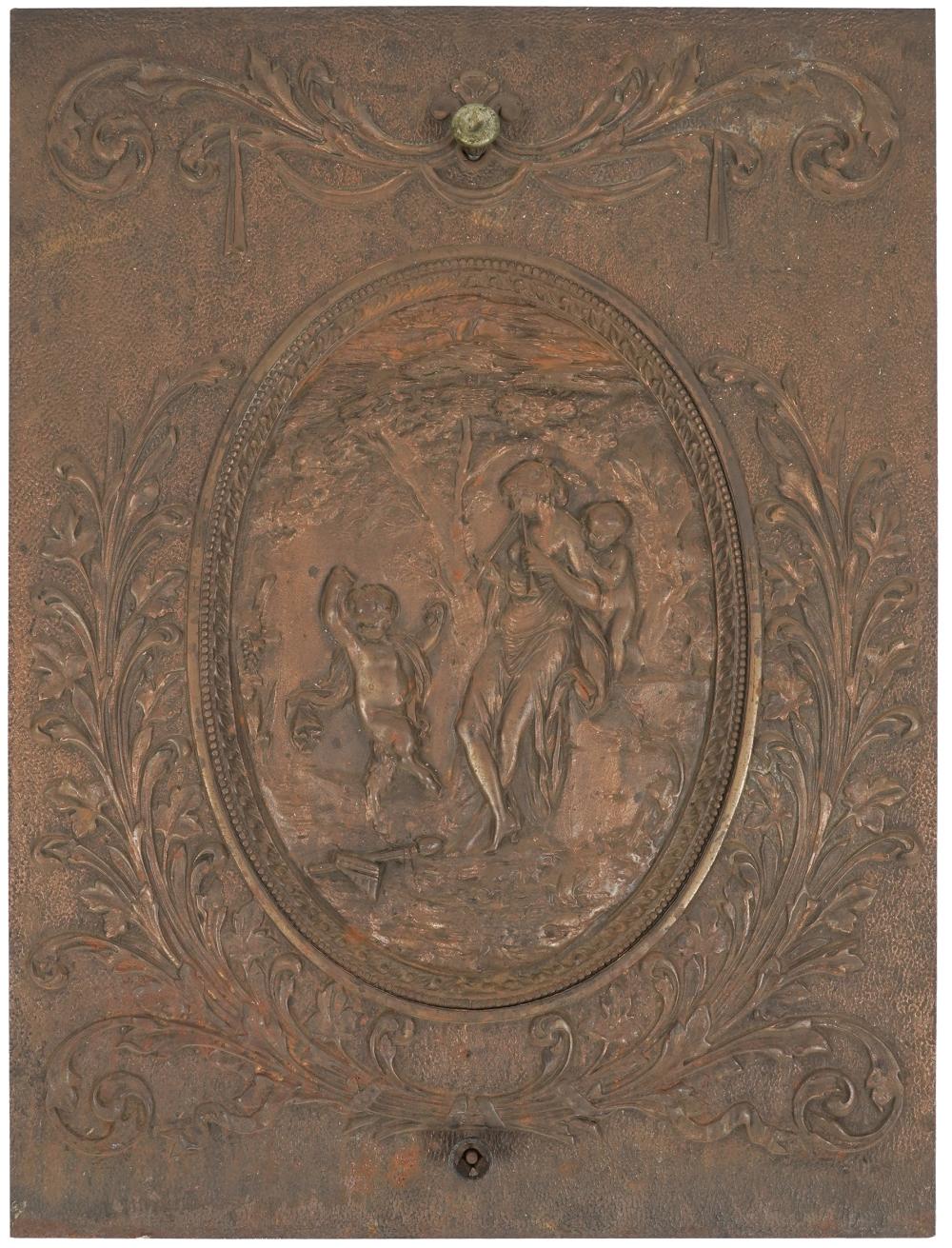 CAST IRON FIRE BACK19th century;