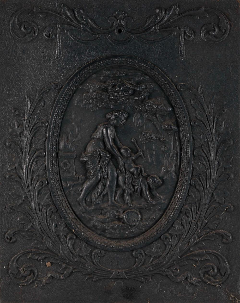 CAST IRON FIREBACK 19TH CENTURY