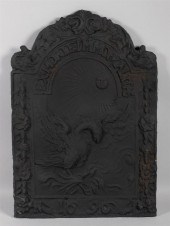 CAST IRON FIREBACK DATED 1696,