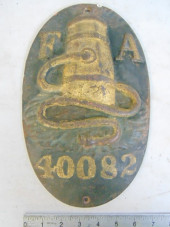 CAST IRON FIREMARKER, "F.A." &