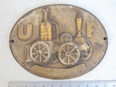 CAST IRON FIREMARKER, "U.F." &