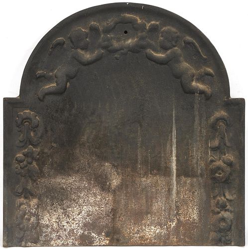CAST IRON FIREPLACE FIREBACK W/