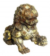 CAST IRON FOO DOG, CHINESE, 19