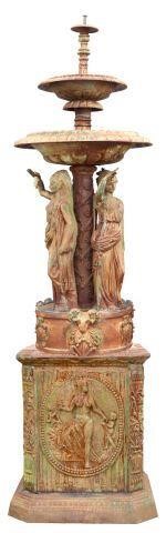 CAST IRON FOUNTAIN, THREE GRACES,