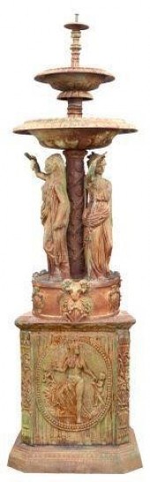 CAST IRON FOUNTAIN, THREE GRAC