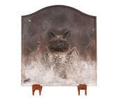 CAST IRON FOX HEAD FIREBACK<br