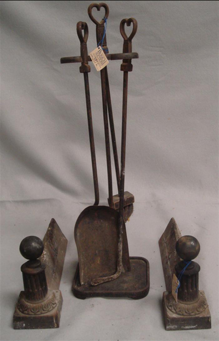 Cast iron French fire dogs, short