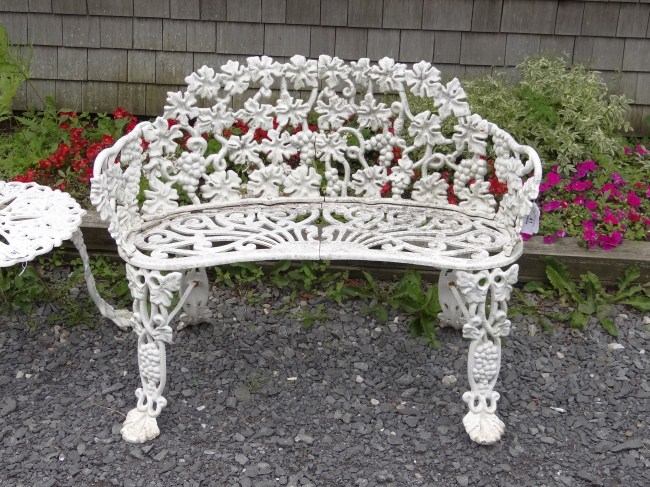 Cast iron garden bench. 38'' W.