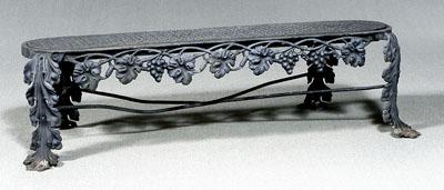 Cast iron garden bench, oval