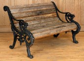 CAST IRON GARDEN BENCH WOOD SL