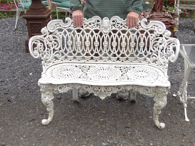 Cast iron garden bench.43'' W.
