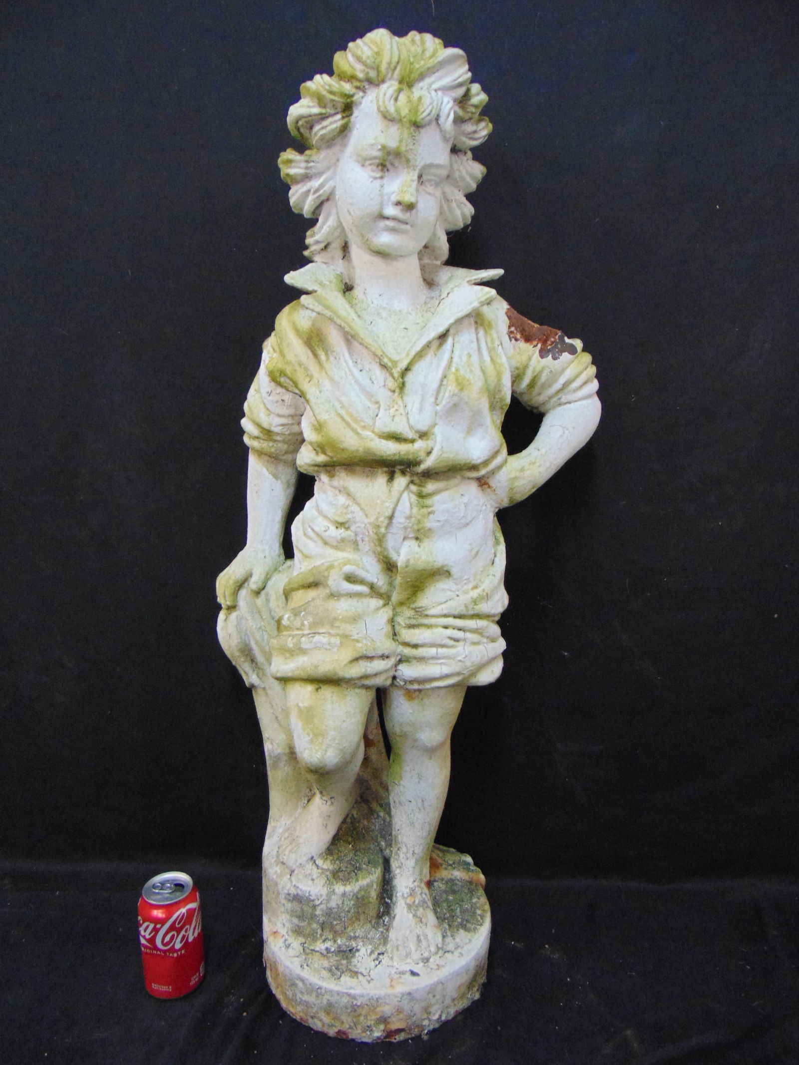 CAST IRON GARDEN FIGURE OF A BOY