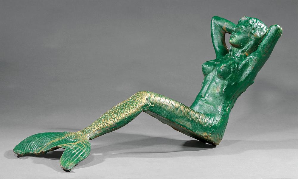 CAST IRON GARDEN FIGURE OF A