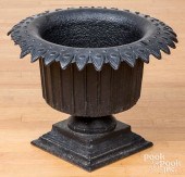 CAST IRON GARDEN URN, CA. 1900