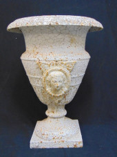 CAST IRON GARDEN URN IN OLD WH