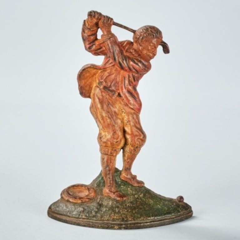 CAST IRON GOLFER DOORSTOPIn