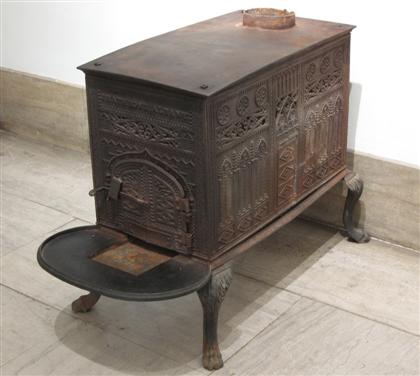 Cast iron Gothic Revival Box Stove