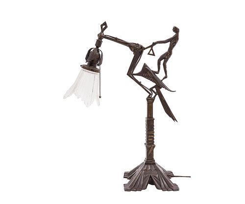 CAST IRON HERON DESK LAMPArt Deco
