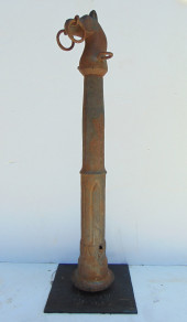CAST IRON HITCHING POST WITH H