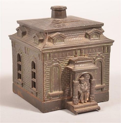 CAST IRON HOME BANK STILL BANK.Cast