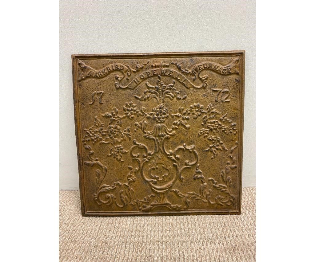 Cast iron "Hopewell Furnace 1772"