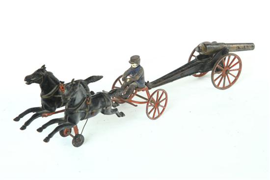 CAST IRON HORSE-DRAWN CANNON. 