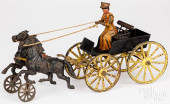 CAST IRON HORSE DRAWN CART, 19