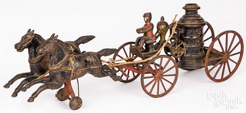 CAST IRON HORSE DRAWN FIRE
