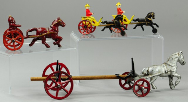 CAST IRON HORSE DRAWN TOYS Includes