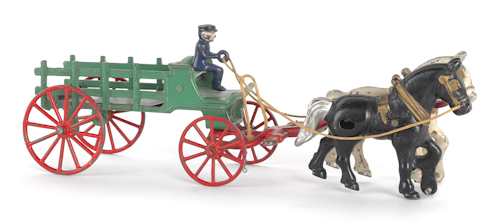 Cast iron horse drawn wagon early