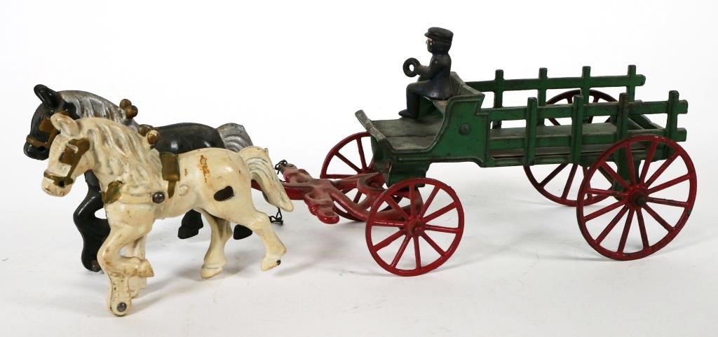 CAST IRON HORSE DRAWN WAGONMid 20th