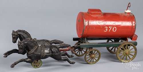 CAST IRON HORSE DRAWN WATER TANK
