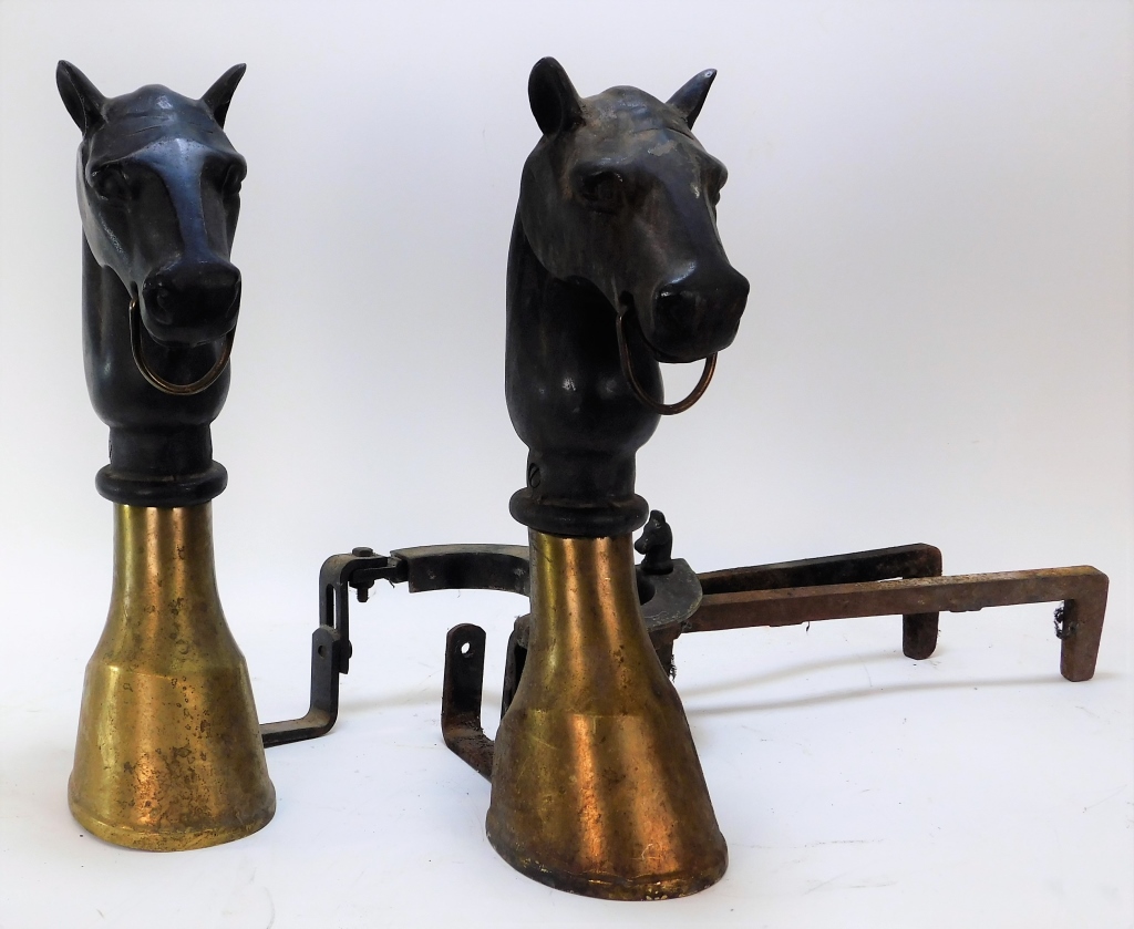 CAST IRON HORSE HEAD BRASS HITCHING