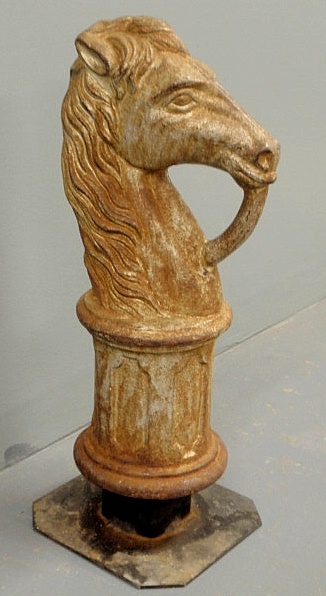 Cast iron horse head hitching