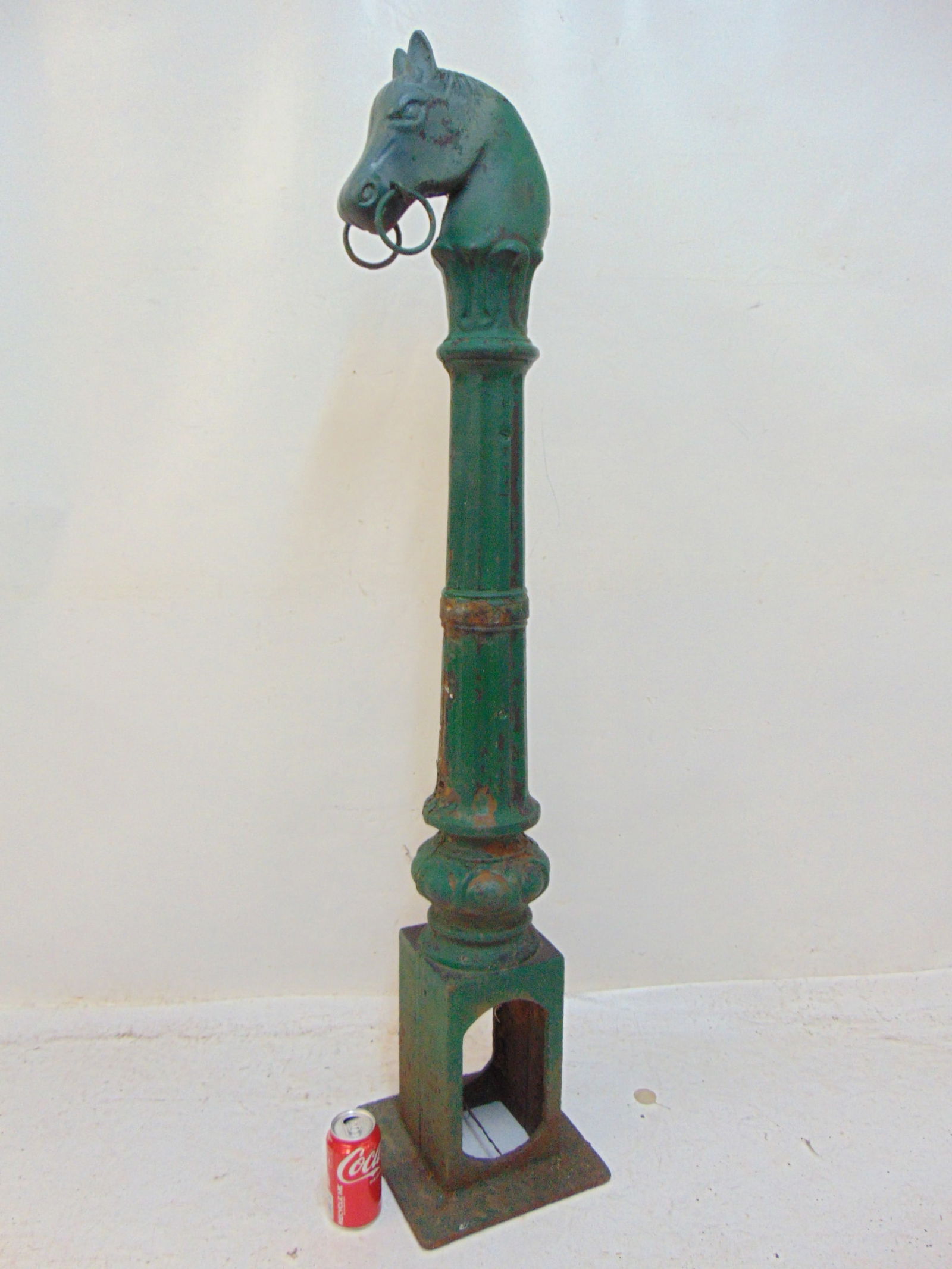 CAST IRON HORSE HITCHING POST, IN