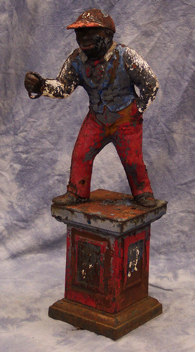 Cast iron jockey lawn ornament,