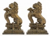 CAST IRON LION CHENETS OR DOOR