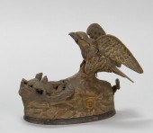 CAST IRON MECHANICAL BANK EAGL