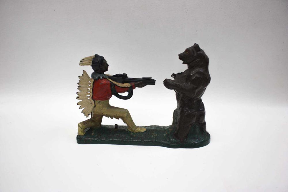 CAST IRON MECHANICAL BANK "INDIAN