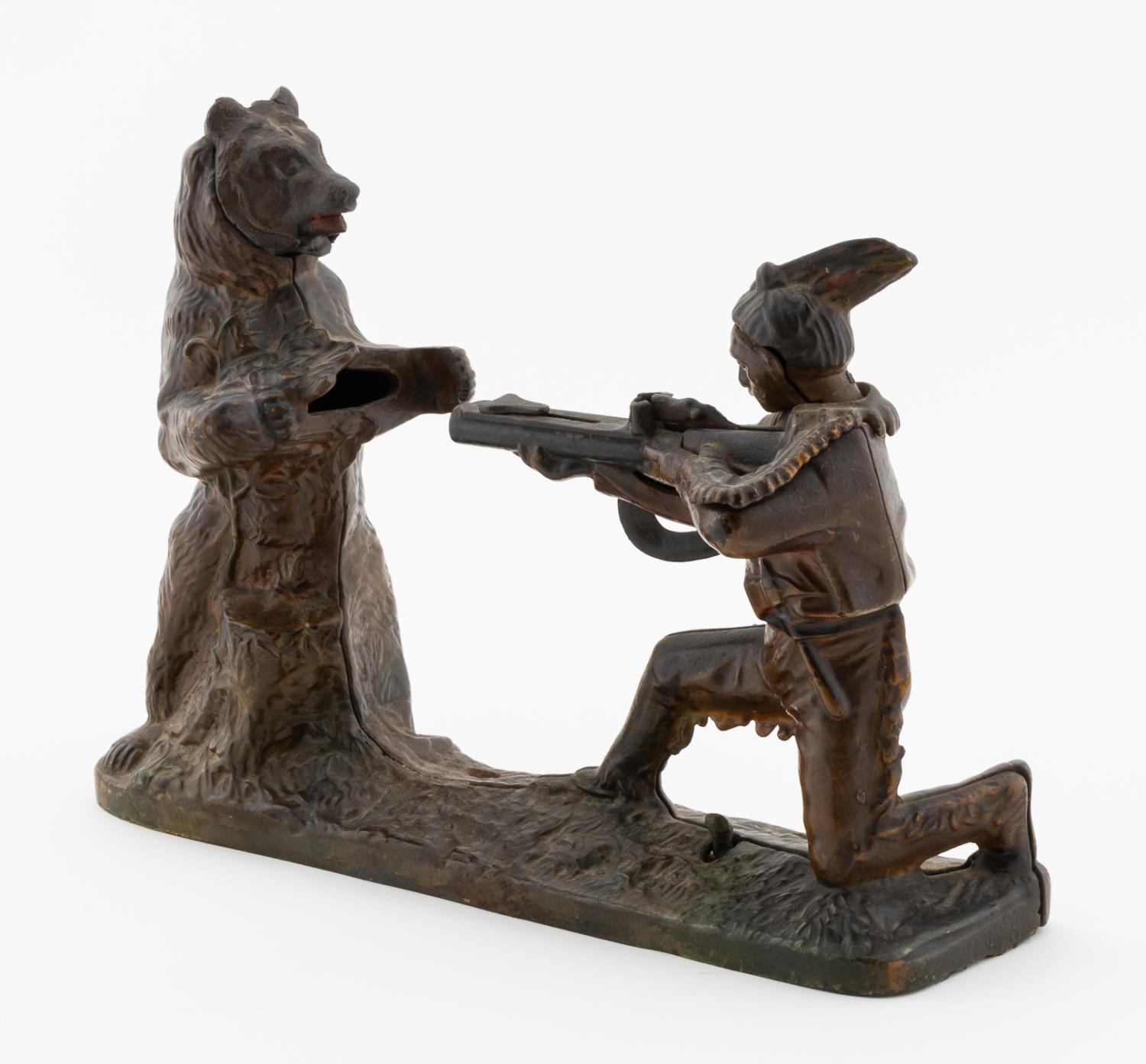 CAST IRON MECHANICAL BANK, NATIVE