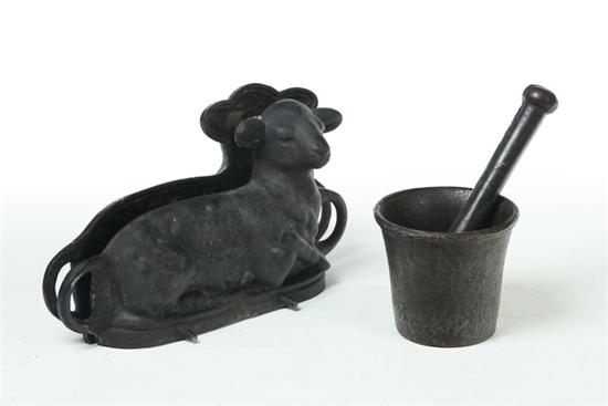 CAST IRON MOLD AND MORTAR AND