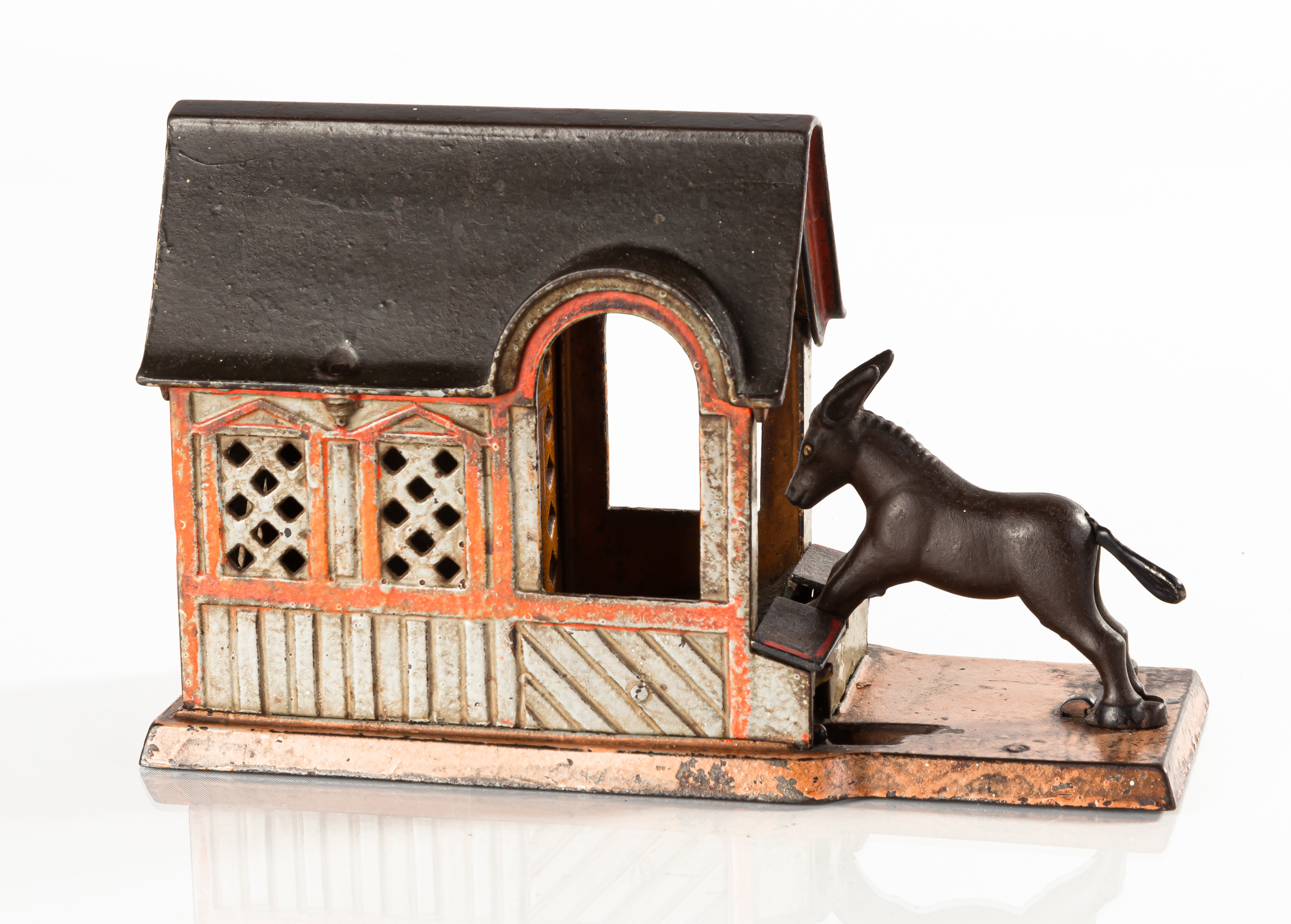 CAST IRON MULE AND BARN