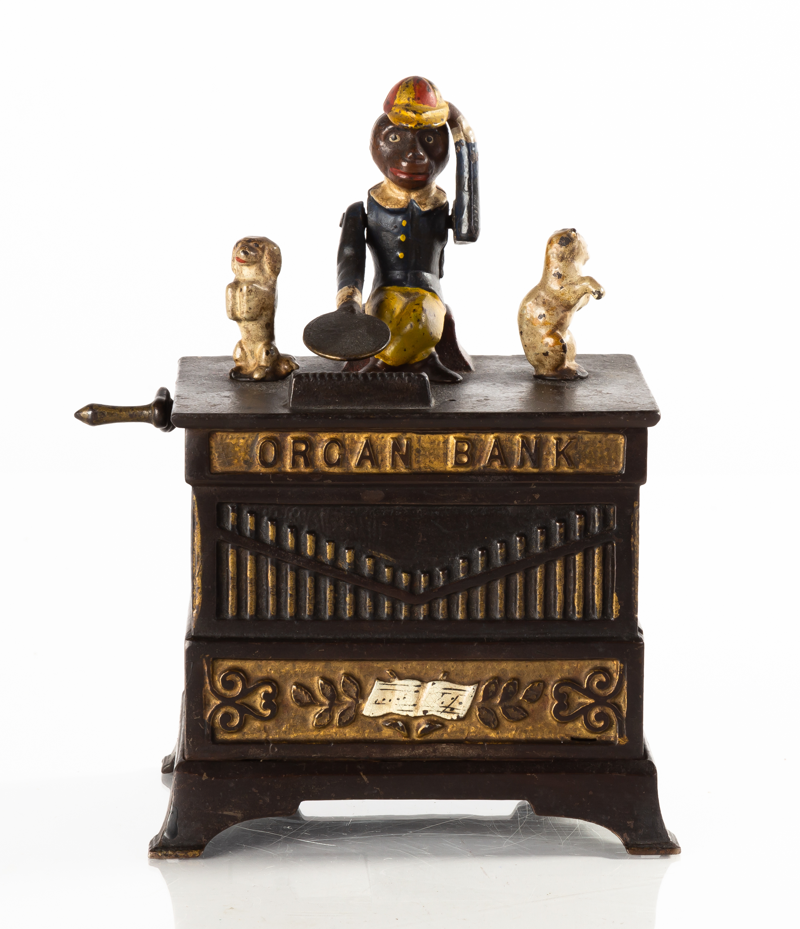 CAST IRON ORGAN GRINDER BANK 19th