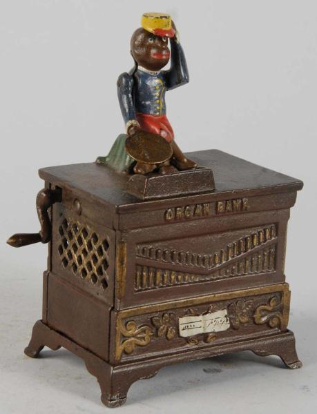 Cast Iron Organ Mechanical Bank. 