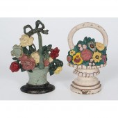 Cast Iron Painted Flower Baske